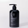 Black shampoo bottle with pump labeled 'grunplus' on a white background